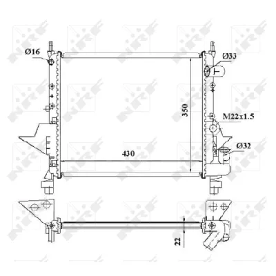 Hladnjak, hlađenje motora NRF NRF 509513 IC-AE5A66