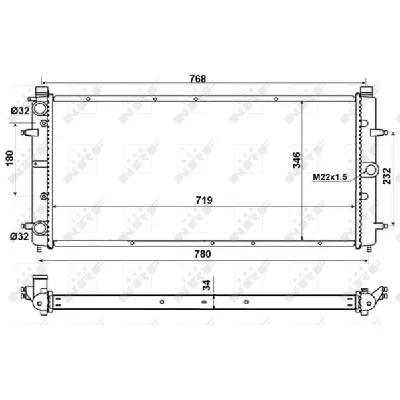 Hladnjak, hlađenje motora NRF NRF 509514 IC-AE5A67