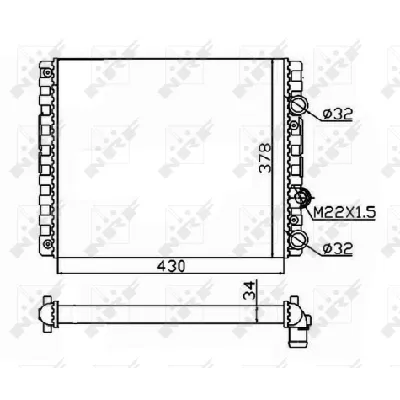 Hladnjak, hlađenje motora NRF NRF 509519 IC-AE5A6C