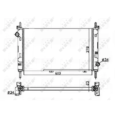 Hladnjak, hlađenje motora NRF NRF 509528A IC-DEB3C9