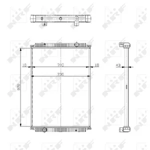 Hladnjak, hlađenje motora NRF NRF 509564 IC-C3FEFF