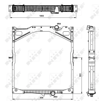 Hladnjak, hlađenje motora NRF NRF 509702 IC-B3A59A