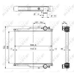 Hladnjak, hlađenje motora NRF NRF 509767 IC-D201DC