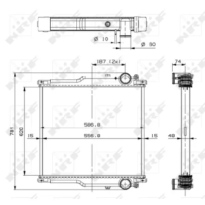 Hladnjak, hlađenje motora NRF NRF 509767 IC-D201DC