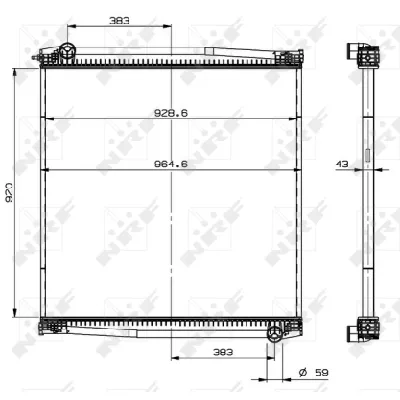 Hladnjak, hlađenje motora NRF NRF 509770 IC-D1FFB1