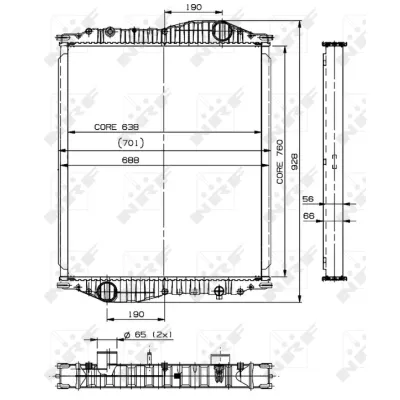 Hladnjak, hlađenje motora NRF NRF 509888 IC-D24552