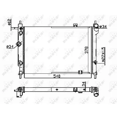Hladnjak, hlađenje motora NRF NRF 514647 IC-AE5A9F