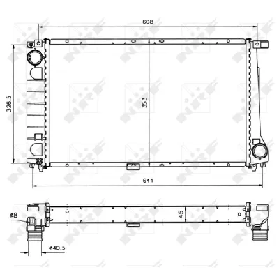 Hladnjak, hlađenje motora NRF NRF 51568 IC-AE5660