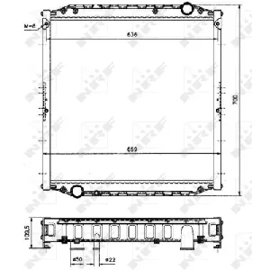 Hladnjak, hlađenje motora NRF NRF 51569A IC-D80465