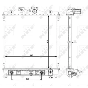 Hladnjak, hlađenje motora NRF NRF 516355 IC-AE5AA8
