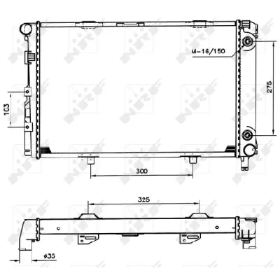 Hladnjak, hlađenje motora NRF NRF 516580 IC-AE5AB1