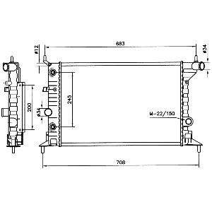 Hladnjak, hlađenje motora NRF NRF 519516 IC-AE5AD8
