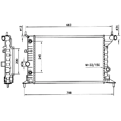 Hladnjak, hlađenje motora NRF NRF 519516 IC-AE5AD8