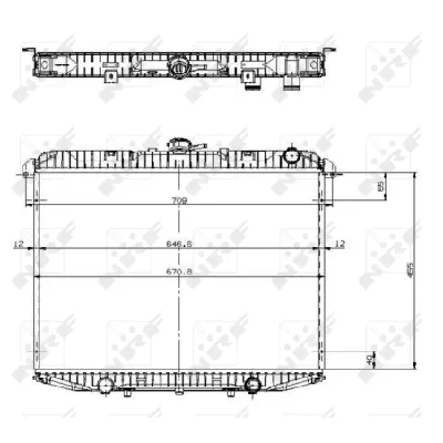 Hladnjak, hlađenje motora NRF NRF 519533 IC-AE5ADE