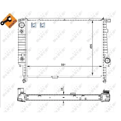 Hladnjak, hlađenje motora NRF NRF 519558 IC-AE5AE0