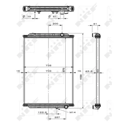 Hladnjak, hlađenje motora NRF NRF 519564 IC-C3FF0E