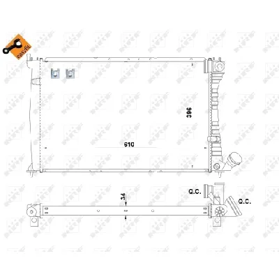 Hladnjak, hlađenje motora NRF NRF 519602 IC-AE5AE4