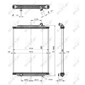 Hladnjak, hlađenje motora NRF NRF 519700 IC-C222CD