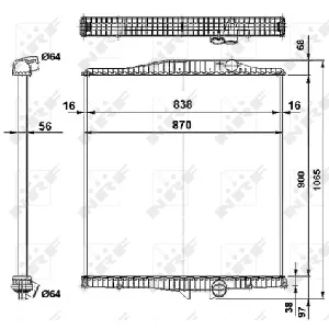 Hladnjak, hlađenje motora NRF NRF 519702 IC-B3A5BF