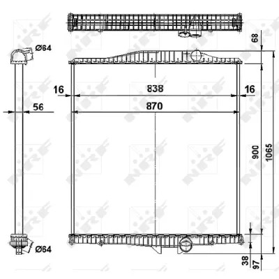 Hladnjak, hlađenje motora NRF NRF 519702 IC-B3A5BF