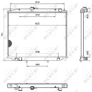 Hladnjak, hlađenje motora NRF NRF 52082 IC-AE5680