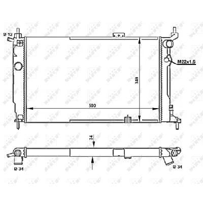 Hladnjak, hlađenje motora NRF NRF 52204 IC-AE569A