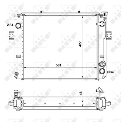 Hladnjak, hlađenje motora NRF NRF 52278A IC-CFC28A