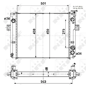 Hladnjak, hlađenje motora NRF NRF 52296A IC-D8379D