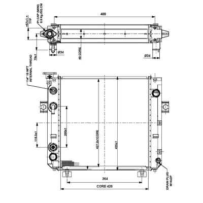 Hladnjak, hlađenje motora NRF NRF 52300 IC-D83798