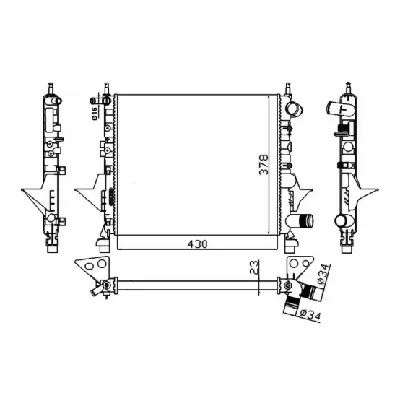 Hladnjak, hlađenje motora NRF NRF 529513 IC-AE5B02