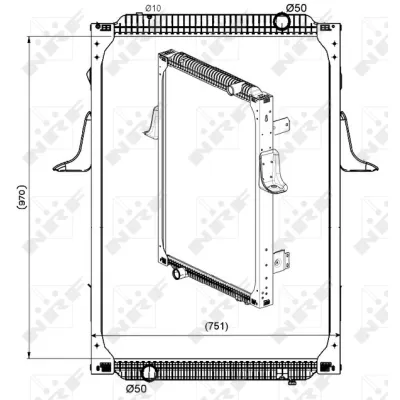 Hladnjak, hlađenje motora NRF NRF 529564 IC-D24512