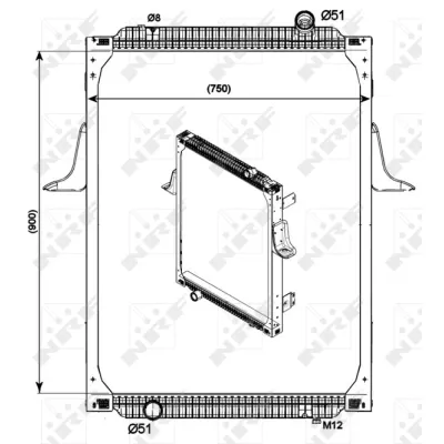 Hladnjak, hlađenje motora NRF NRF 529700 IC-D24528