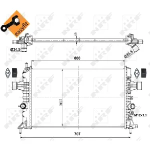 Hladnjak, hlađenje motora NRF NRF 53000 IC-BFFCAE