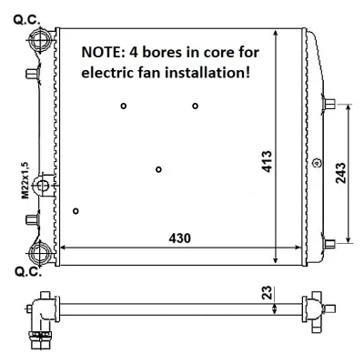 Hladnjak, hlađenje motora NRF NRF 53021A IC-D7ADBE