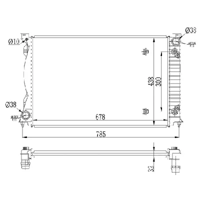 Hladnjak, hlađenje motora NRF NRF 53023 IC-C3A702