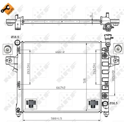 Hladnjak, hlađenje motora NRF NRF 53031 IC-C3A709