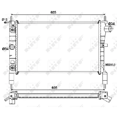 Hladnjak, hlađenje motora NRF NRF 53036 IC-C3CA5A
