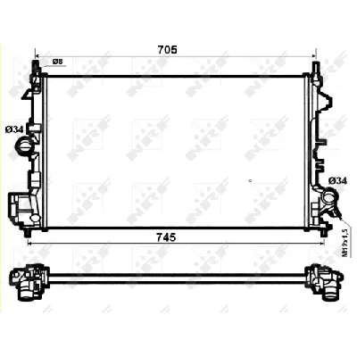 Hladnjak, hlađenje motora NRF NRF 53074 IC-C40B60