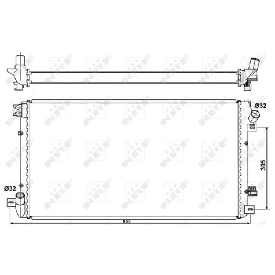 Hladnjak, hlađenje motora NRF NRF 53076 IC-C40B62