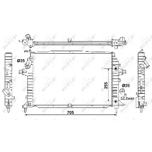 Hladnjak, hlađenje motora NRF NRF 53082 IC-C40B68