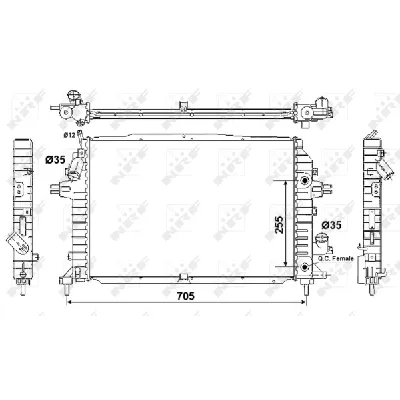 Hladnjak, hlađenje motora NRF NRF 53082 IC-C40B68