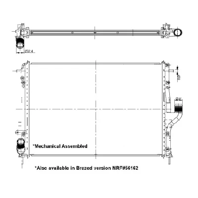 Hladnjak, hlađenje motora NRF NRF 53092 IC-C40B72