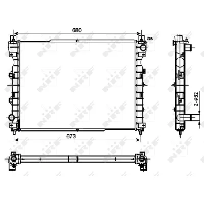 Hladnjak, hlađenje motora NRF NRF 53096 IC-C40B75