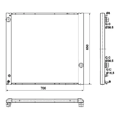 Hladnjak, hlađenje motora NRF NRF 53099 IC-C40B78