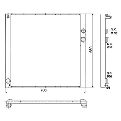 Hladnjak, hlađenje motora NRF NRF 53100 IC-C40B79