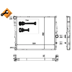 Hladnjak, hlađenje motora NRF NRF 53117 IC-CFC2A0