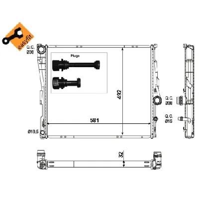 Hladnjak, hlađenje motora NRF NRF 53117 IC-CFC2A0