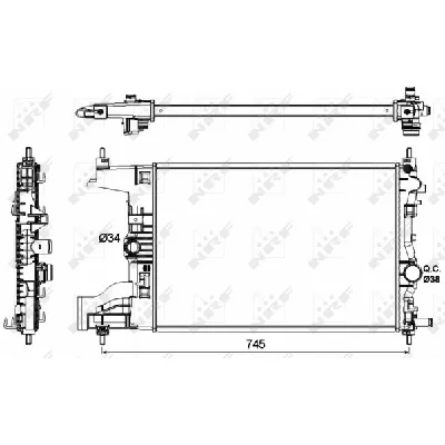 Hladnjak, hlađenje motora NRF NRF 53142 IC-CFC2B8