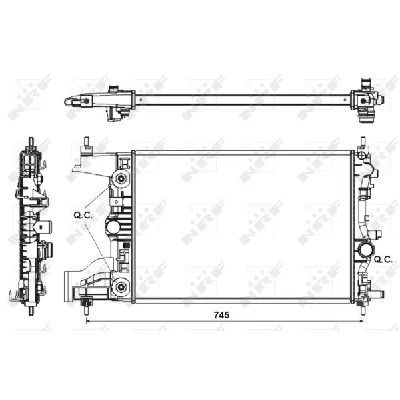 Hladnjak, hlađenje motora NRF NRF 53153 IC-CFC2C3