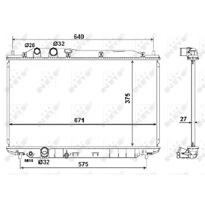 Hladnjak, hlađenje motora NRF NRF 53186 IC-CFC2E2